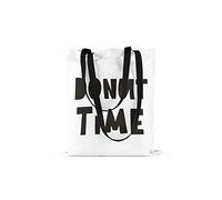 Bonamaison Bolso De Mano Impreso, 100% Algodón, Bolso de la Compra Reutilizable, Bolso De Compras, Ecológico, Plegable, Bolso de Tela de Lona con Asas Negras, 48x55 Cm - Fabricado en Turquía