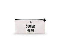 Bonamaison Estuche de Lona con Cremallera para lápices, con impresión Digital, para Escuela, Bolsa de Lona para niños, niñas, 100% algodón, Unisex, 1 Unidad, 21 x 12 cm