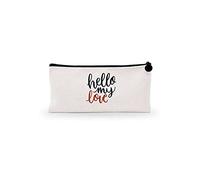 Bonamaison Estuche de Lona con Cremallera para lápices, con impresión Digital, para Escuela, Bolsa de Lona para niños, niñas, 100% algodón, Unisex, 1 Unidad, 21 x 12 cm