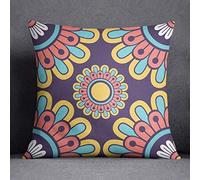 Bonamaison Flores Mandala Funda de Cojín, Multicolor, 45x45