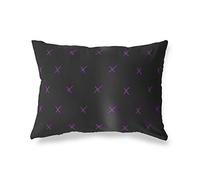 BonaMaison Fundas para Cojínes, Morado-Negro Funda de Almohada para Sofá Coche Silla Oficina Cama Decorativa Moderna Decoración del Hogar, 35x50 Cm - Diseñado y Fabricado en Turquía