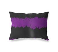BonaMaison Fundas para Cojínes, Morado-Negro Funda de Almohada para Sofá Coche Silla Oficina Cama Decorativa Moderna Decoración del Hogar, 35x50 Cm - Diseñado y Fabricado en Turquía