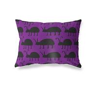 BonaMaison Fundas para Cojínes, Morado-Negro Funda de Almohada para Sofá Coche Silla Oficina Cama Decorativa Moderna Decoración del Hogar, 35x50 Cm - Diseñado y Fabricado en Turquía