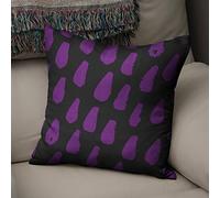 BonaMaison Fundas para Cojínes, Morado y Negro Funda de Almohada Elegante y Suave para Decorativa Moderna Decoración del Hogar Habitación, 50x50 Cm - Diseñado y Fabricado en Turquía