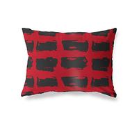 BonaMaison Fundas para Cojínes, Negro Rojo Funda de Almohada para Sofá Coche Silla Oficina Cama Decorativa Moderna Decoración del Hogar, 35x50 Cm - Diseñado y Fabricado en Turquía