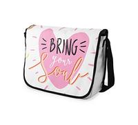 Bonamaison Impresas digitalmente Bolsos de Escuela Messenger con Correa Negra para niñas y jóvenes, Bolso Bandolera para Estudiantes, tamaño: 29 x 36 cm