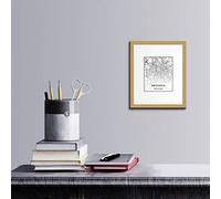 Bonamaison Mapa de la ciudad de Brussels, Belgium 25x30 Cm, decoración moderna del arte de la pared - Diseñado y fabricado en Turquía