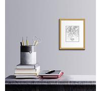 Bonamaison Mapa de la ciudad de Rome, Italy 25x30 Cm, decoración moderna del arte de la pared - Diseñado y fabricado en Turquía