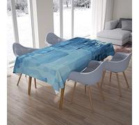 Bonamaison Pintura al Óleo Mantel Impermeable, Azul, 140x200 Cm, 1 Unidad