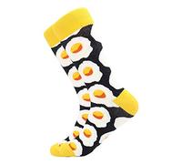 Bonangel - Calcetines de algodón estampados para hombre, patrones de fantasía, diseños divertidos y coloridos 1 Pair-friedegg Talla única