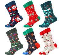 BONANGEL Calcetines de Navidad Calcetines de Vestir Divertidos para Hombres Novedad Colorida Moda Navideña Loca Diseño Divertido y lindo para Hombres Niño Papá Abuelo Marido
