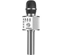 BONAOK Wireless Bluetooth Karaoke Microphone, 3-in-1 Portable Handheld karaoke Mic Birthday Gift Home Party Speaker Machine for iPhone/Android/iPad/Sony, PC Smartphone (Q37 Space Gray)