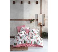 Bonateks, Juego de Funda nórdica Doble Ranforce, 100% algodón, Funda nórdica de 200 x 220 cm, sábana Bajera Ajustable de 240 x 260 cm, Funda de Almohada de 50 x 70 cm (2 Piezas)