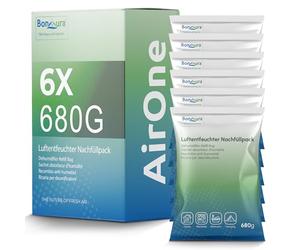 BonAura® Recarga para deshumidificador de gránulos 6 x 680 g - Juego de 6 recargas para deshumidificador de gránulos - Protección contra moho y olores