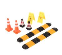 Bonbela 1/18 1/24 Piezas de Humor de Coche de Escalada Topes de Velocidad, Accesorios de Escena con Señales de Advertencia para Coche Modelo Scx24