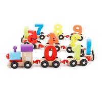 Bonbela 11 Secciones Juguete de Tren de Números de Madera Bloques de Conteo Educativos Tempranos para Niños con Clasificación de Números 0-9 y Reconocimiento de Color Juego de Trenes de