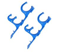 Bonbela 2 Ganchos para Equipos de Piscina, Ganchos para Valla de Piscina, para, Diseño de Doble Gancho de Plástico para Postes Telescópicos, Mangueras, Cepillos, E