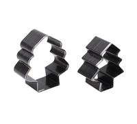 Bonbela 2pcs Corte de Cuero Die Punch Die de Cuero Punch Punch de Arbolado en Forma de Navidad Soldadura Manual de Alta Densidad de 47 Mm de 47 Mm para Decoraciones de Artesanía de Cuero