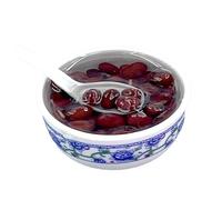 Bonbela 4 cm, modelo de comida en miniatura, cuenco artificial de alta simulación, decoración para casa de muñecas (papilla de frijoles rojos)