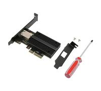 Bonbela Adaptador de Red PCIe de un Solo Puerto 10G, Tarjeta de Red Convergente Ethernet AQC113C con Disipador de Calor de Aluminio y WakeOnLAN para Computadoras de Escritorio, Salas de