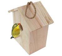 Bonbela Alimentador de Aves Alimentador de Aves Casa de 23 * 20 * 13 Casa de Pájaros de Pájaros Nido Colgante de Madera Jaula de Ventana Al Aire Libre con Tazas de Succión (A)