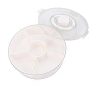 Bonbela Bandeja para Servir Dividida Al Vacío con Tapa, Caja para Snacks | Recipiente Hermético para Alimentos con Asa, Divisores Extraíbles para Frutos Secos, Aperitivos de Frutas, Material PET PP,