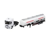 Bonbela Camión de Petroleros 1:50 Tractor Trailer Transporte de Juguete Vehuelos Modelo de Camión Juguetes para Regalos para Niños (Blanco)