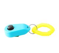 Bonbela Clicker de entrenamiento para perros, gatos, entrenador de mascotas con diseño de anillo de dedo para perros, gatos, forma ovalada compacta, material ABS (azul cielo)