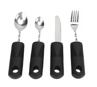 Bonbela - Cubiertos Ponderados para Pacientes con Parkinson, Ayuda Artrítica, Temblor de Manos, Cuchara, Tenedor, Cuchillo, Juego de Utensilios Adaptables