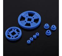 Bonbela Engranajes de Plástico Kits de Gusano de Correa de Polea Juego de Engranajes de Robot Motor Piezas de Bricolaje (Kit de Equipo de 80 Tipos)