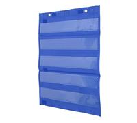 Bonbela Gráfico de Bolsillo Magnético 5 Filas Bolsillos Transparentes de Enseñanza Ecuaciones Matemáticas de Vocabulario con Imanes Integrados Sujetadores de Bucle de Gancho para el (Azul)