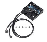 Bonbela Interfaz de accesorio para PC Drive Bay 15 x 11 x 3 USB 2.0 Hdaudio Floppy Front Panel 3.5 de 9 pines hasta 2 puertos USB 2.0 - Interfaz con micrófono