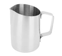 Bonbela Jarra de espuma de leche de acero inoxidable 201, 450 ml, para café, leche al vapor, jarra de leche, para casa, cafetería (plata)