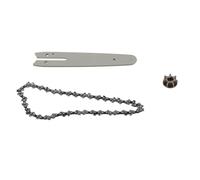 Bonbela Juego de cadena de motosierra de acero con placa guía, piñón y cadena de 1/4 de 186 mm, cadena de 230 mm, apto para mini motosierra eléctrica, sierra de corte eléctrica de mano