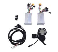 Bonbela Kit de Controlador de Doble Unidad, 48 V 25 A 1200 W Bicicleta Eléctrica Medidor de Pantalla Trasera Delantera Arnés de Control Central con Material PCB de Aleación de Aluminio para Paseos