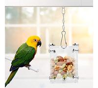 Bonbela Loro acrílico Pet Pet Feeder Food cesta de alimentación rompecabezas juguetes de frutas de maní vegetal