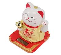Bonbela Lucky Waving Cat Light Induction Plástico Chino Bienvenida Gato Adorno para Coche Hogar (Amarillo)