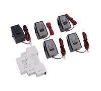 Bonbela Monitor de Energía Inteligente WiFi con 5 Sensores 100A para el | Compatible con Smart Life & Assistant, WiFi de 2,4 GHz, Precisión del 1%, Carril DIN de 35 Mm, Medición Neta Bidireccional