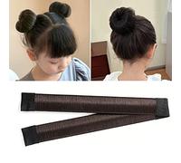 Bonbela Moño Donut Hair Maker, Cabello Realista Fácil de Usar Tamaño Ajustable, con Mano de Obra Fina, para Fiestas, Viajes, Festivales de Cumpleaños (Marrón oscura)