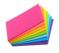 Bonbela Notas Adhesivas Forradas 100 X 150 Mm 45 Almohadillas 6 Colores Blocs de Notas Adhesivos Fuertes con Líneas Horizontales para Oficina Escuela Organización del Hogar