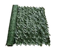 Bonbela Rollo de proyección artificial hiedra valla pantalla setos artificiales valla y hoja artificial proyección rollo decoración para decoración al aire libre jardín (verde oscuro hojas verdes)