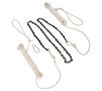 Bonbela Sierra de cadena manual, ramas de árbol de alto alcance, corte fácil de ramas, tala de madera, 64 secciones, 62 dientes, 48 pulgadas