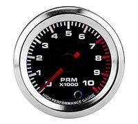 Bonbela Tacómetro Universal de 52 Mm y 2 Pulgadas Medidor de RPM Contador de Revoluciones Motor Paso a Paso de 0 a 10000 RPM Esfera Transparente Fácil de Instalar con Manual en Inglés