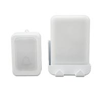 Bonbela Timbre Inalámbrico Kit de Timbre Inalámbrico Timbre con Batería con 28 Timbres Música 8 Niveles de Volumen Luz LED para Personas Mayores Sordas y Mudas