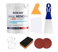 BONCART Kit de reparación de parches de yeso de 8.5 onzas - Juego de herramientas profesional todo en 1 (raspadores, papel de lija, esponja de textura, guantes) para una rápida reparación de agujeros