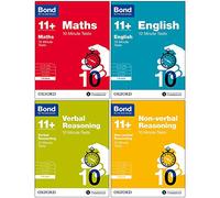 Bond 11+: pruebas de 10 minutos, paquete de 7 a 8 años: inglés, matemáticas, razonamiento no verbal, razonamiento verbal