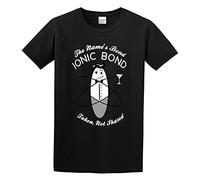 Bond Ionic Bond Funny Physics Science Joke Spy Parody Graphic tee Unisex 100% Cotton Short-Sleeve T-Shirts Black M