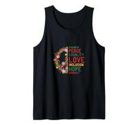 Bondad Paz Amor Igualdad Justicia Social Navidad Camiseta sin Mangas