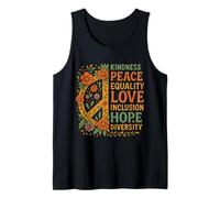 Bondad Paz Igualdad Amor Inclusión Esperanza Diversidad Social Camiseta sin Mangas
