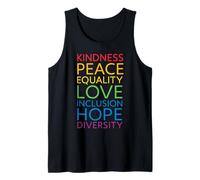 Bondad Paz Igualdad Amor Inclusión Esperanza Diversidad Social Camiseta sin Mangas